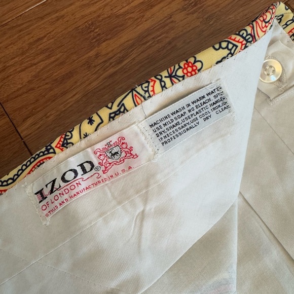 Vintage 1960s Izod of London Yellow Paisley Men's Slacks Adjustable 32” Waist - Picture 5 of 13